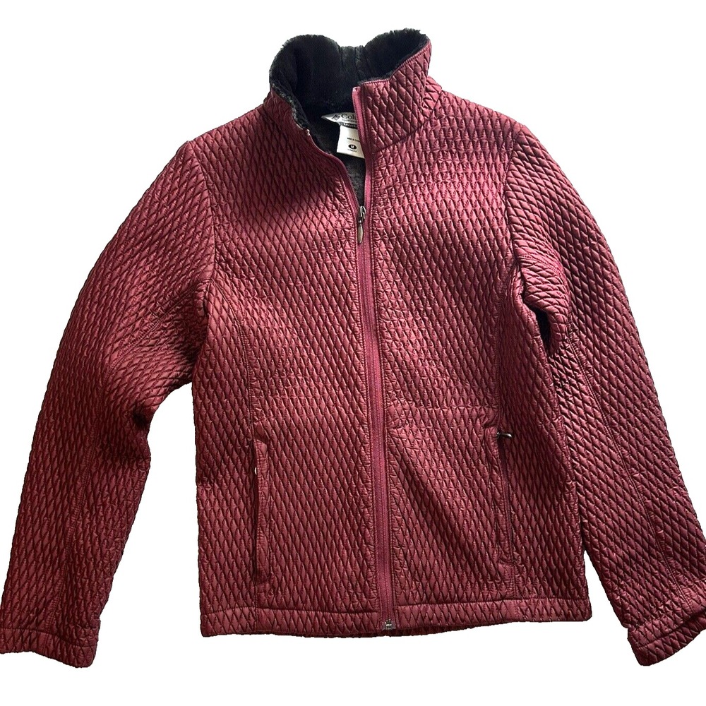 Columbia Women's Medium Burgundy Quilted Full Zip Jacket (H5)